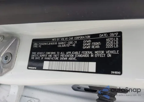 2018 Volvo S60 Inscription T5 from USA, damaged, VIN LYV402HK5JB169518